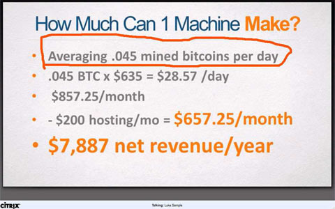 Slide from Bitminer Pro sales webinar